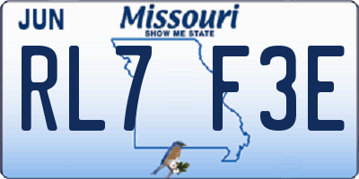 MO license plate RL7F3E
