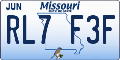 MO license plate RL7F3F