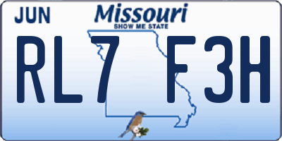MO license plate RL7F3H