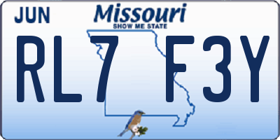 MO license plate RL7F3Y