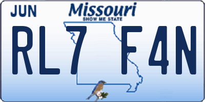MO license plate RL7F4N