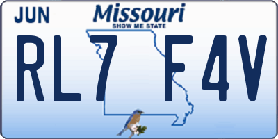 MO license plate RL7F4V