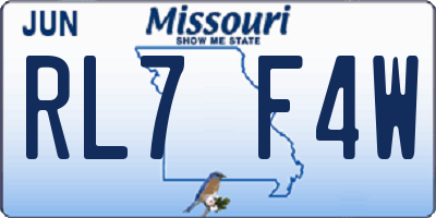 MO license plate RL7F4W