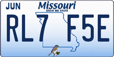MO license plate RL7F5E
