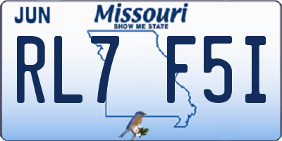 MO license plate RL7F5I