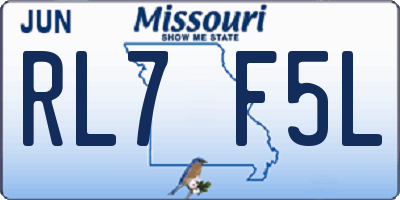 MO license plate RL7F5L