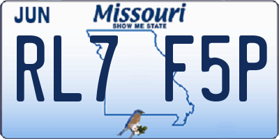 MO license plate RL7F5P