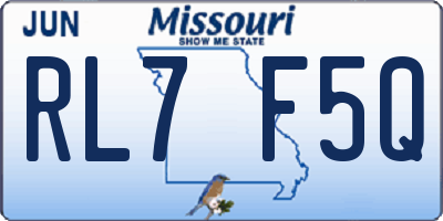 MO license plate RL7F5Q