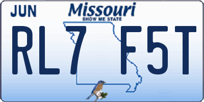 MO license plate RL7F5T