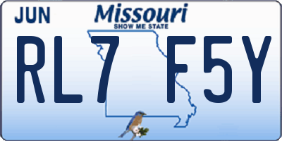 MO license plate RL7F5Y