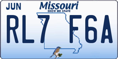 MO license plate RL7F6A
