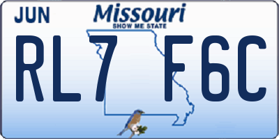 MO license plate RL7F6C