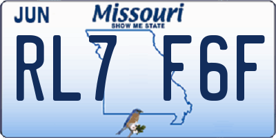MO license plate RL7F6F