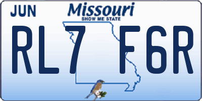 MO license plate RL7F6R