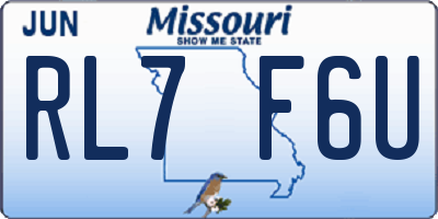 MO license plate RL7F6U