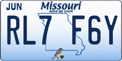 MO license plate RL7F6Y