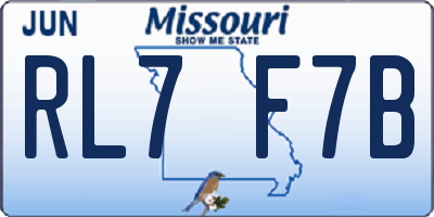 MO license plate RL7F7B