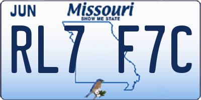 MO license plate RL7F7C