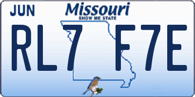 MO license plate RL7F7E