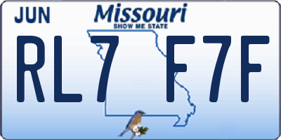 MO license plate RL7F7F