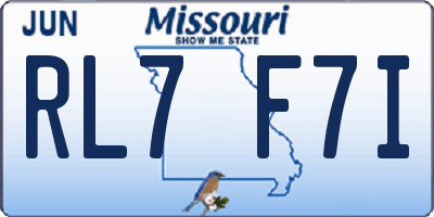 MO license plate RL7F7I