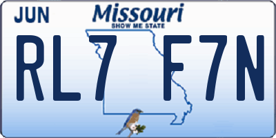 MO license plate RL7F7N