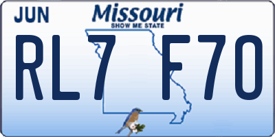 MO license plate RL7F7O