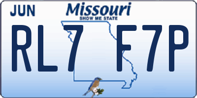 MO license plate RL7F7P