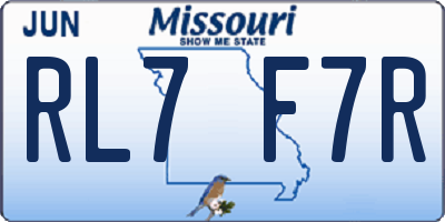 MO license plate RL7F7R