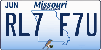 MO license plate RL7F7U