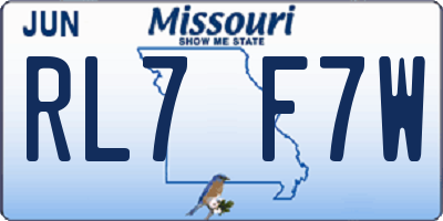 MO license plate RL7F7W