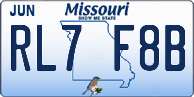 MO license plate RL7F8B