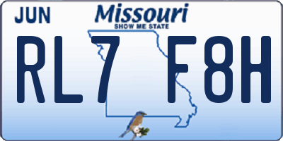 MO license plate RL7F8H