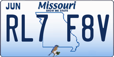 MO license plate RL7F8V