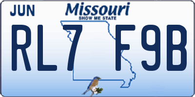 MO license plate RL7F9B