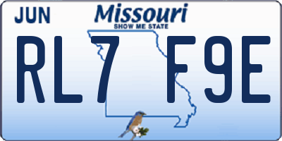 MO license plate RL7F9E