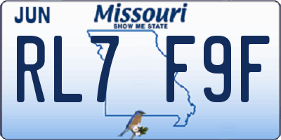 MO license plate RL7F9F