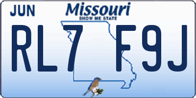 MO license plate RL7F9J