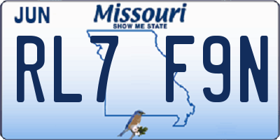 MO license plate RL7F9N