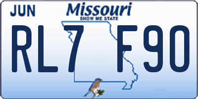 MO license plate RL7F9O