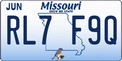 MO license plate RL7F9Q
