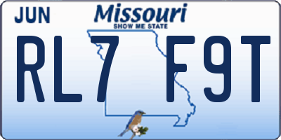 MO license plate RL7F9T