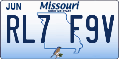 MO license plate RL7F9V