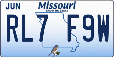 MO license plate RL7F9W