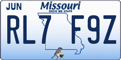 MO license plate RL7F9Z