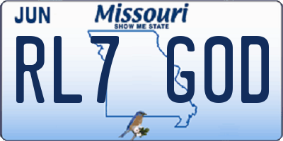 MO license plate RL7G0D