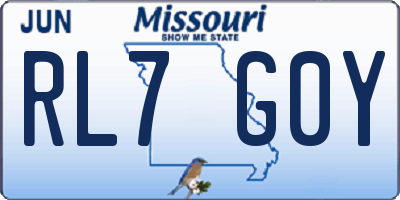 MO license plate RL7G0Y
