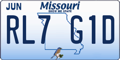 MO license plate RL7G1D