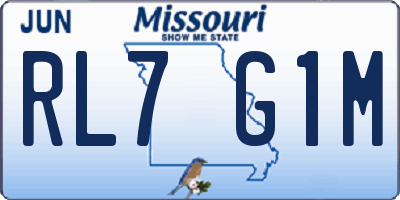 MO license plate RL7G1M