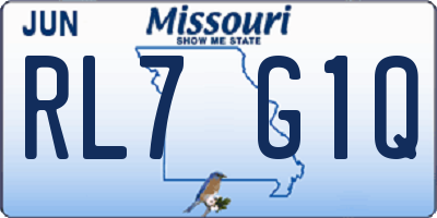 MO license plate RL7G1Q